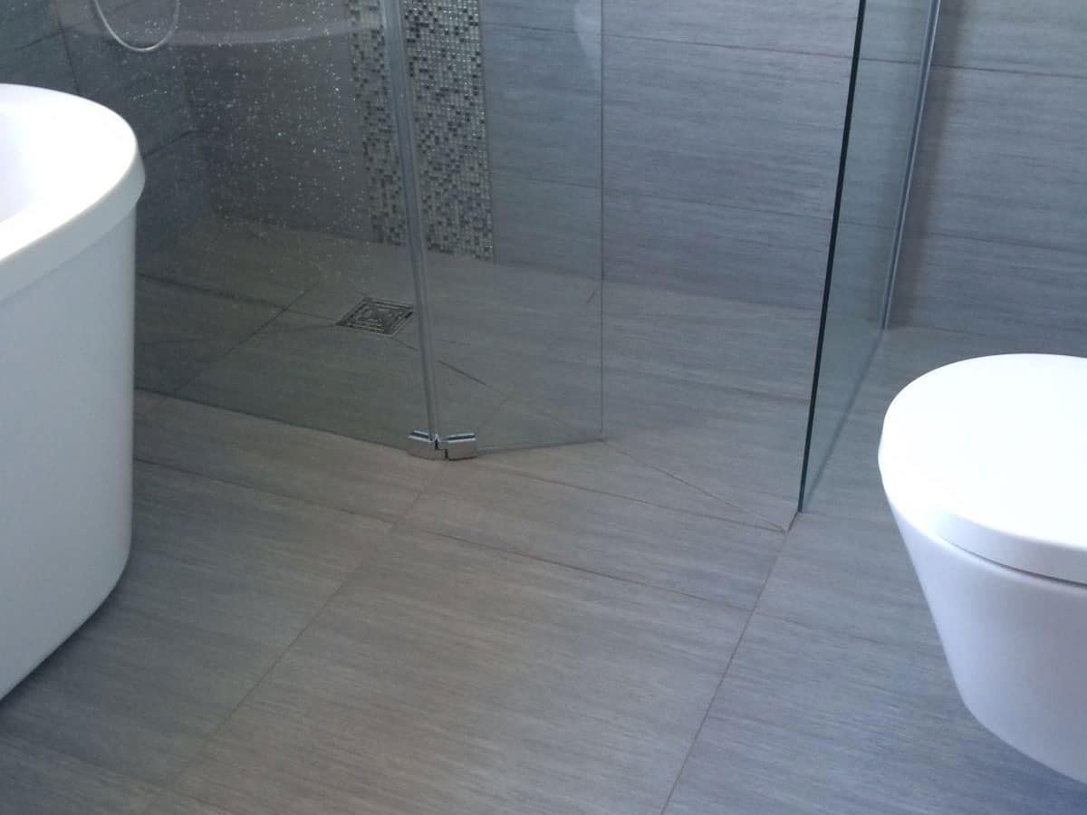 tiled wetroom floor with built n drain